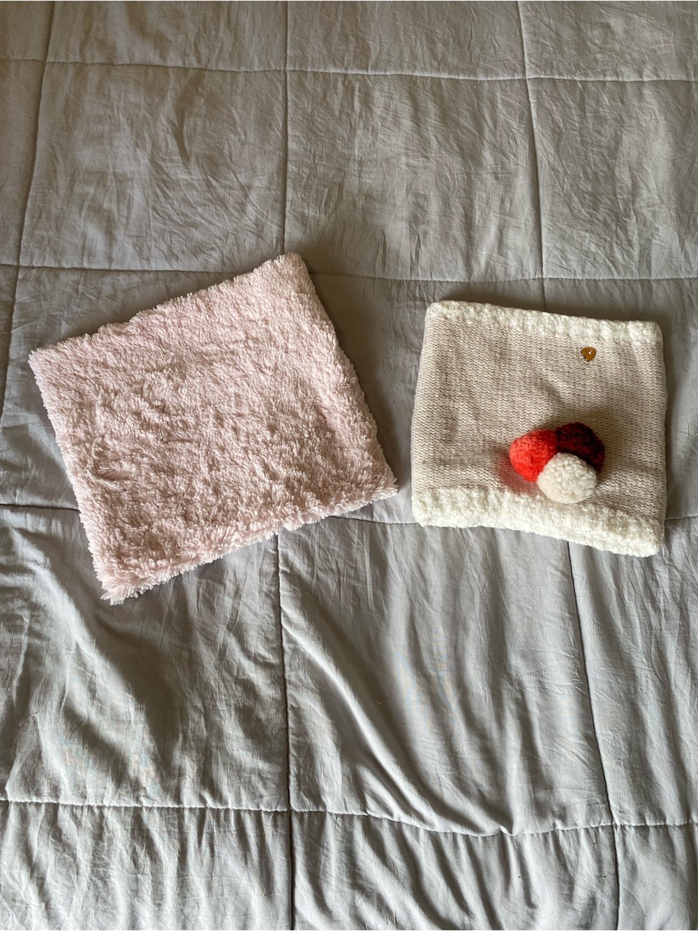 Kids tube tops Set - Pink and Cream Pom Pom. Size 8 and 10